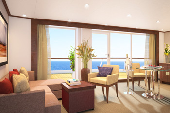 Die neuen Spa-Suiten werden bodentiefe Fenster haben (Grafik: Seabourn)