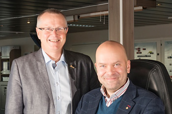 Zum Januar 2015 löst der Schwede Richard Ternblom (rechts) auf Ingvald Fardal als Geschäftsführender Direktor bei der norwegischen Reederei Fjord Line ab (Foto: Fjord Line)