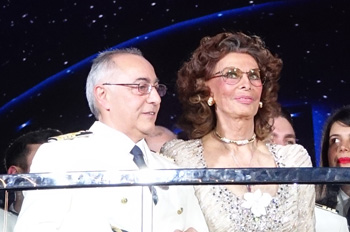 Kapitän Raffaele Pontecorvo und Taufpatin Sophia Loren